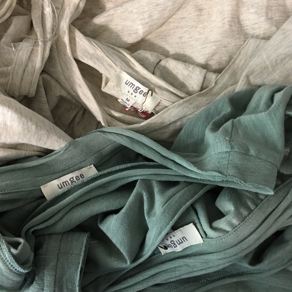 🍁Umgee Casual Basic Tee w Gathered Sleeve Detail